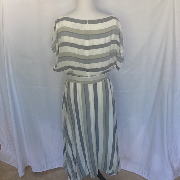 Jessica Howard EUC Linen Blend Beachy/Boho Tie Waist Striped Sundress, size 12 - Picture 2 of 9